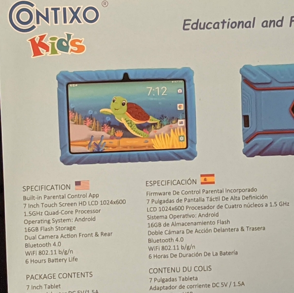 Contixo Kids Learning Tablet V8-2 Android 8.1 Bluetooth WiFi Educational Games - Picture 4 of 7